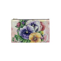 Lowers Pansy Cosmetic Bag (small) by vintage2030