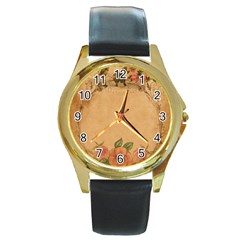 Background 1365750 1920 Round Gold Metal Watch by vintage2030