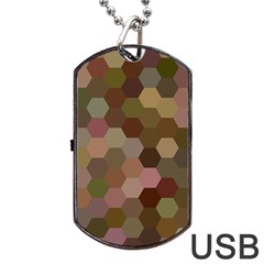 Brown Background Layout Polygon Dog Tag Usb Flash (one Side) by Sapixe