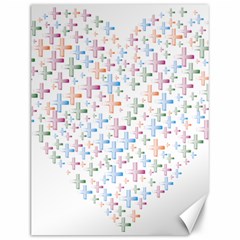 Heart Colorful Transparent Religion Canvas 12  X 16 