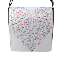 Heart Colorful Transparent Religion Flap Closure Messenger Bag (l)