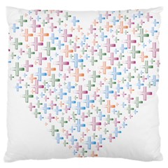 Heart Colorful Transparent Religion Large Flano Cushion Case (one Side)