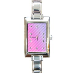 Diagonal Pink Stripe Gradient Rectangle Italian Charm Watch by Sapixe