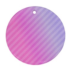 Diagonal Pink Stripe Gradient Ornament (Round)