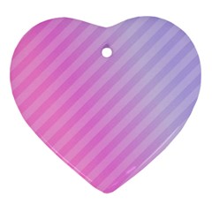 Diagonal Pink Stripe Gradient Ornament (heart)