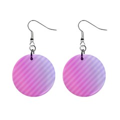 Diagonal Pink Stripe Gradient Mini Button Earrings