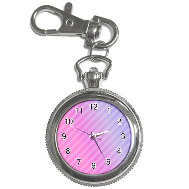 Diagonal Pink Stripe Gradient Key Chain Watches