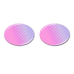 Diagonal Pink Stripe Gradient Cufflinks (oval)