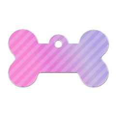 Diagonal Pink Stripe Gradient Dog Tag Bone (one Side) by Sapixe