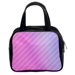 Diagonal Pink Stripe Gradient Classic Handbag (Two Sides)