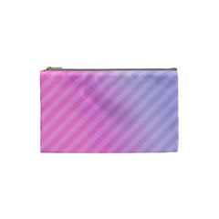 Diagonal Pink Stripe Gradient Cosmetic Bag (Small)