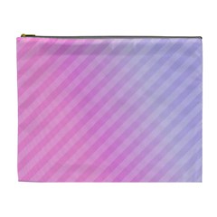 Diagonal Pink Stripe Gradient Cosmetic Bag (XL)