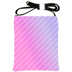 Diagonal Pink Stripe Gradient Shoulder Sling Bag