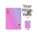 Diagonal Pink Stripe Gradient Playing Cards 54 (Mini) Front - Heart6