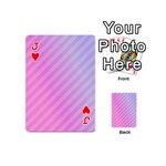 Diagonal Pink Stripe Gradient Playing Cards 54 (Mini) Front - HeartJ