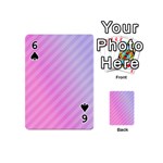 Diagonal Pink Stripe Gradient Playing Cards 54 (Mini) Front - Spade6