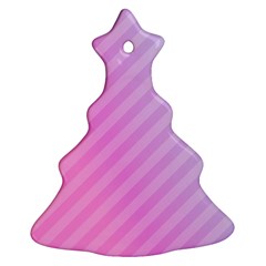 Diagonal Pink Stripe Gradient Ornament (christmas Tree) 