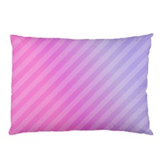 Diagonal Pink Stripe Gradient Pillow Case (two Sides) by Sapixe