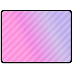 Diagonal Pink Stripe Gradient Double Sided Fleece Blanket (large)  by Sapixe