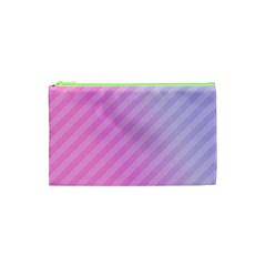Diagonal Pink Stripe Gradient Cosmetic Bag (xs)