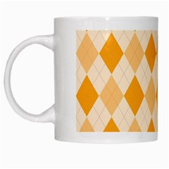 Argyle Pattern Seamless Design White Mugs by Sapixe