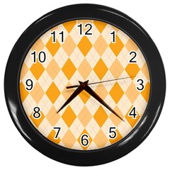 Argyle Pattern Seamless Design Wall Clock (black)