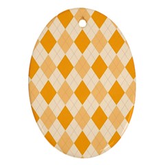 Argyle Pattern Seamless Design Oval Ornament (two Sides)