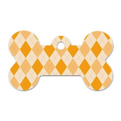 Argyle Pattern Seamless Design Dog Tag Bone (two Sides)