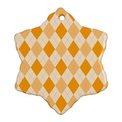 Argyle Pattern Seamless Design Snowflake Ornament (two Sides)