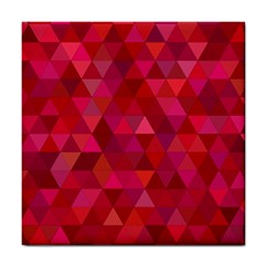 Maroon Dark Red Triangle Mosaic Tile Coasters