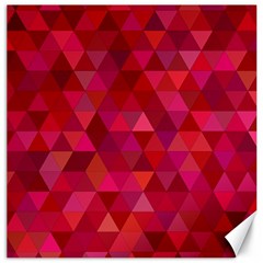 Maroon Dark Red Triangle Mosaic Canvas 16  X 16 