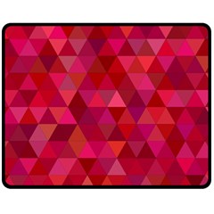 Maroon Dark Red Triangle Mosaic Fleece Blanket (medium) 