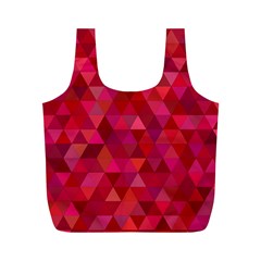 Maroon Dark Red Triangle Mosaic Full Print Recycle Bag (m)