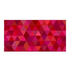 Maroon Dark Red Triangle Mosaic Satin Wrap by Sapixe