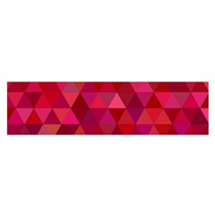 Maroon Dark Red Triangle Mosaic Satin Scarf (oblong) by Sapixe