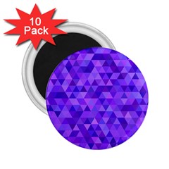 Purple Triangle Purple Background 2 25  Magnets (10 Pack) 