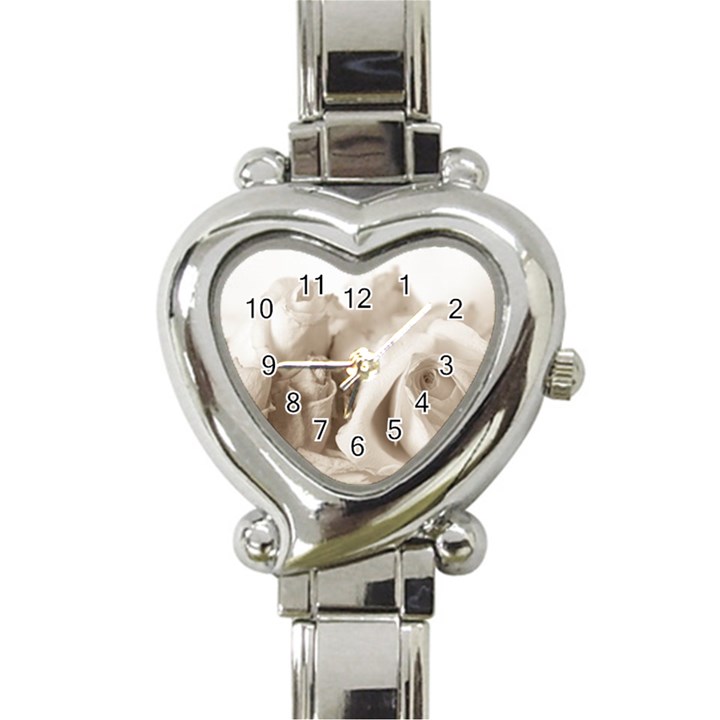 Vintage Rose Shabby Chic Background Heart Italian Charm Watch