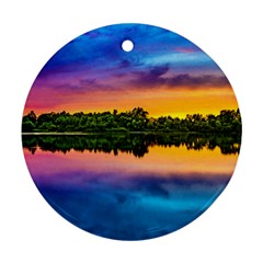 Sunset Color Evening Sky Evening Ornament (round) by Sapixe