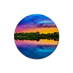 Sunset Color Evening Sky Evening Rubber Coaster (round) 