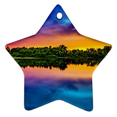 Sunset Color Evening Sky Evening Star Ornament (two Sides)