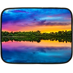 Sunset Color Evening Sky Evening Fleece Blanket (mini) by Sapixe