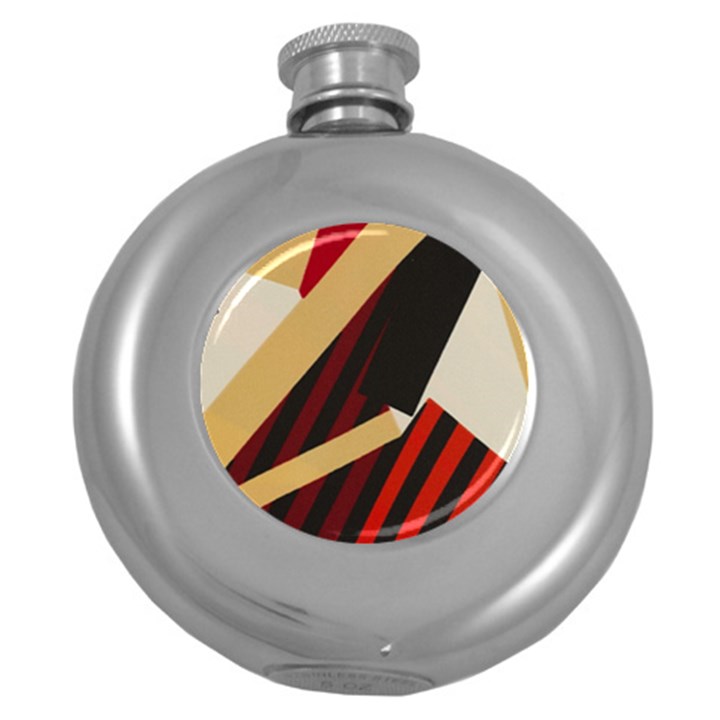 Fabric Textile Design Round Hip Flask (5 oz)