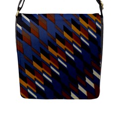 Colors Fabric Abstract Textile Flap Closure Messenger Bag (l)