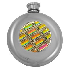 Colors Color Live Texture Macro Round Hip Flask (5 Oz) by Sapixe