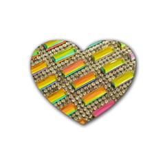 Colors Color Live Texture Macro Heart Coaster (4 Pack)  by Sapixe