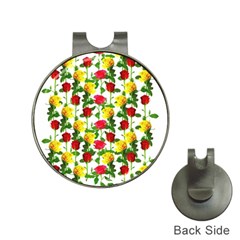 Rose Pattern Roses Background Image Hat Clips With Golf Markers