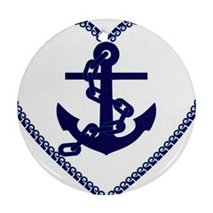 Anchor Chain Nautical Ocean Sea Ornament (round) by Sapixe