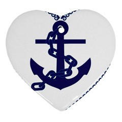 Anchor Chain Nautical Ocean Sea Heart Ornament (two Sides) by Sapixe
