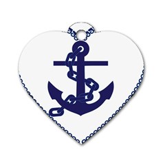 Anchor Chain Nautical Ocean Sea Dog Tag Heart (two Sides) by Sapixe