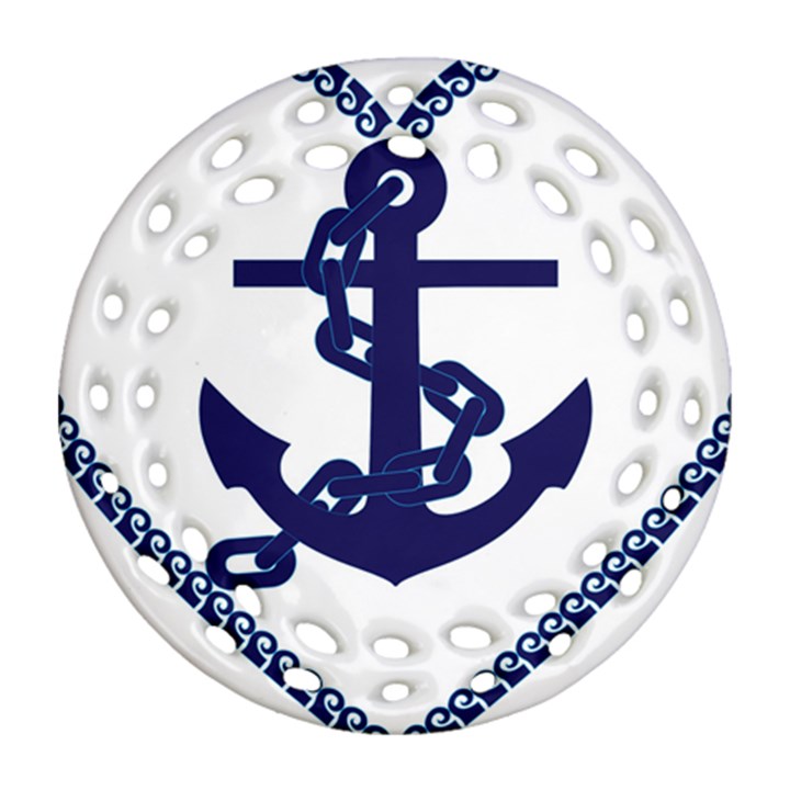 Anchor Chain Nautical Ocean Sea Ornament (Round Filigree)